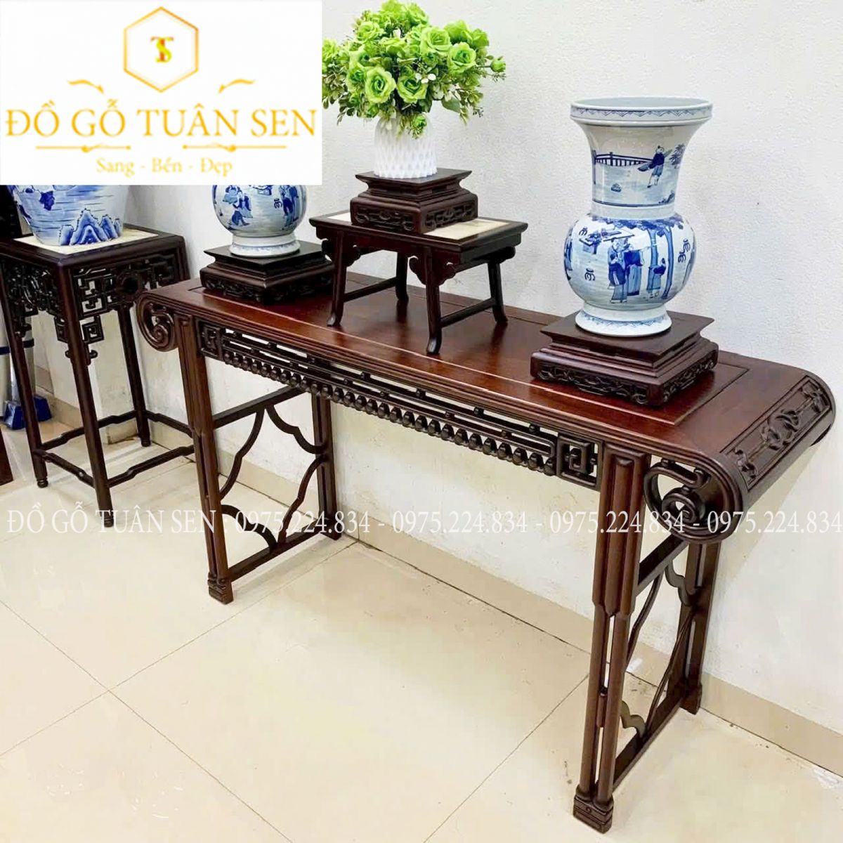 hình ảnh bàn chuông gỗ gụ